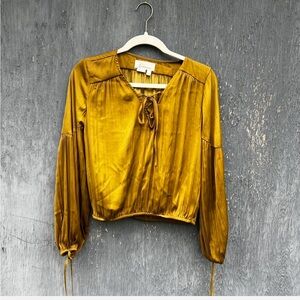 Anthropologie Mustard Gold Blouse